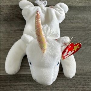 Ty White and Gold Unicorn Plush